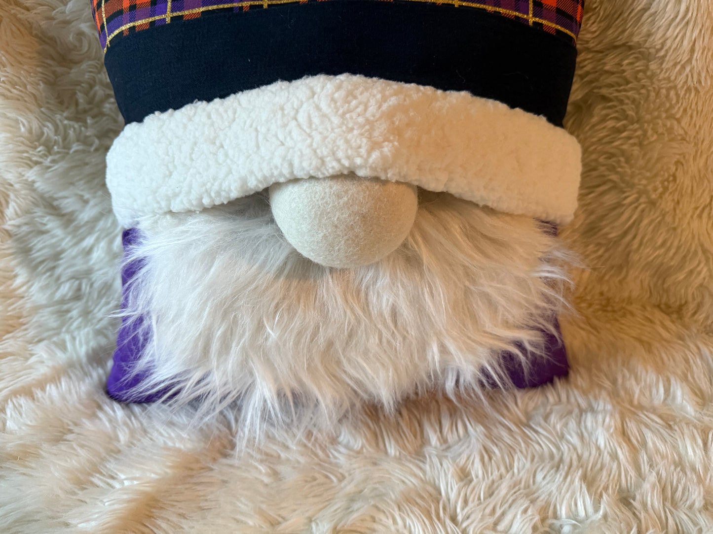 Plaid Halloween Gnome Pillow