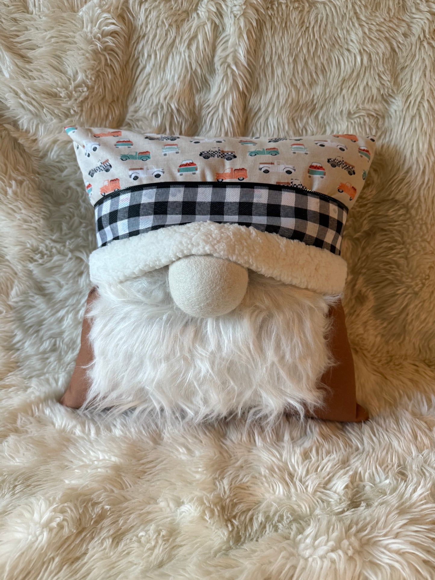 Fall Truck Gnome Pillow