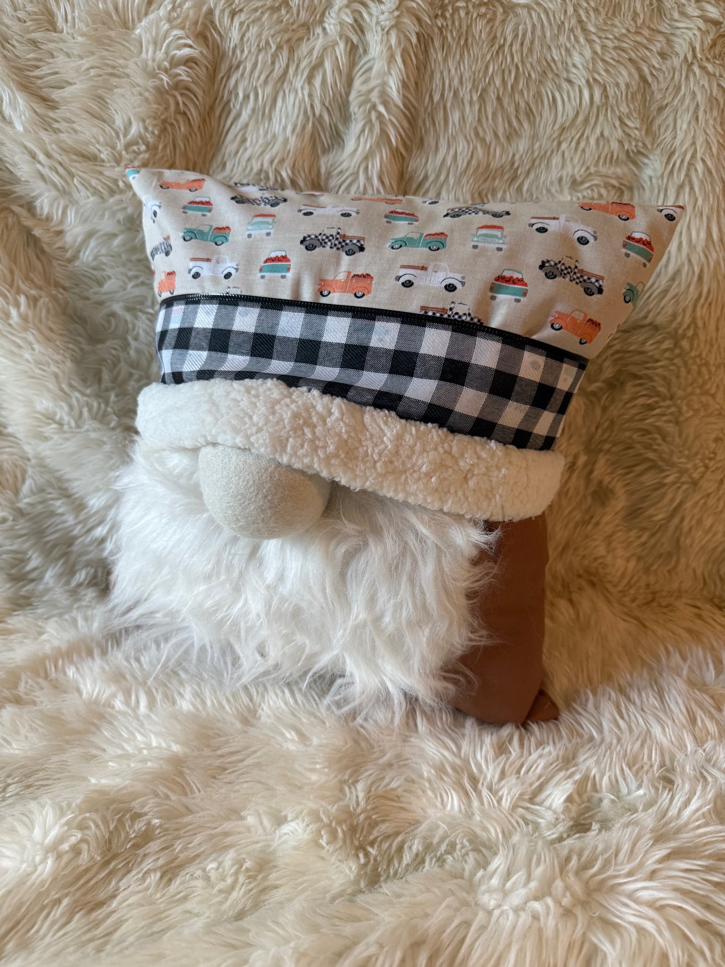 Fall Truck Gnome Pillow
