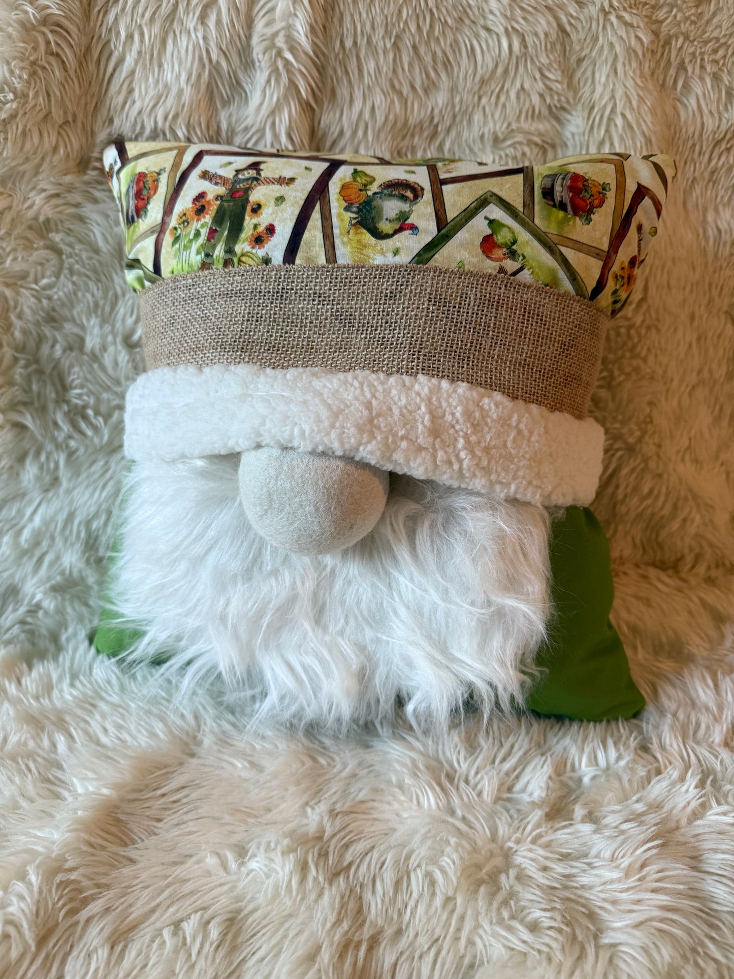 Harvest Scarecrow Fall Gnome Pillow