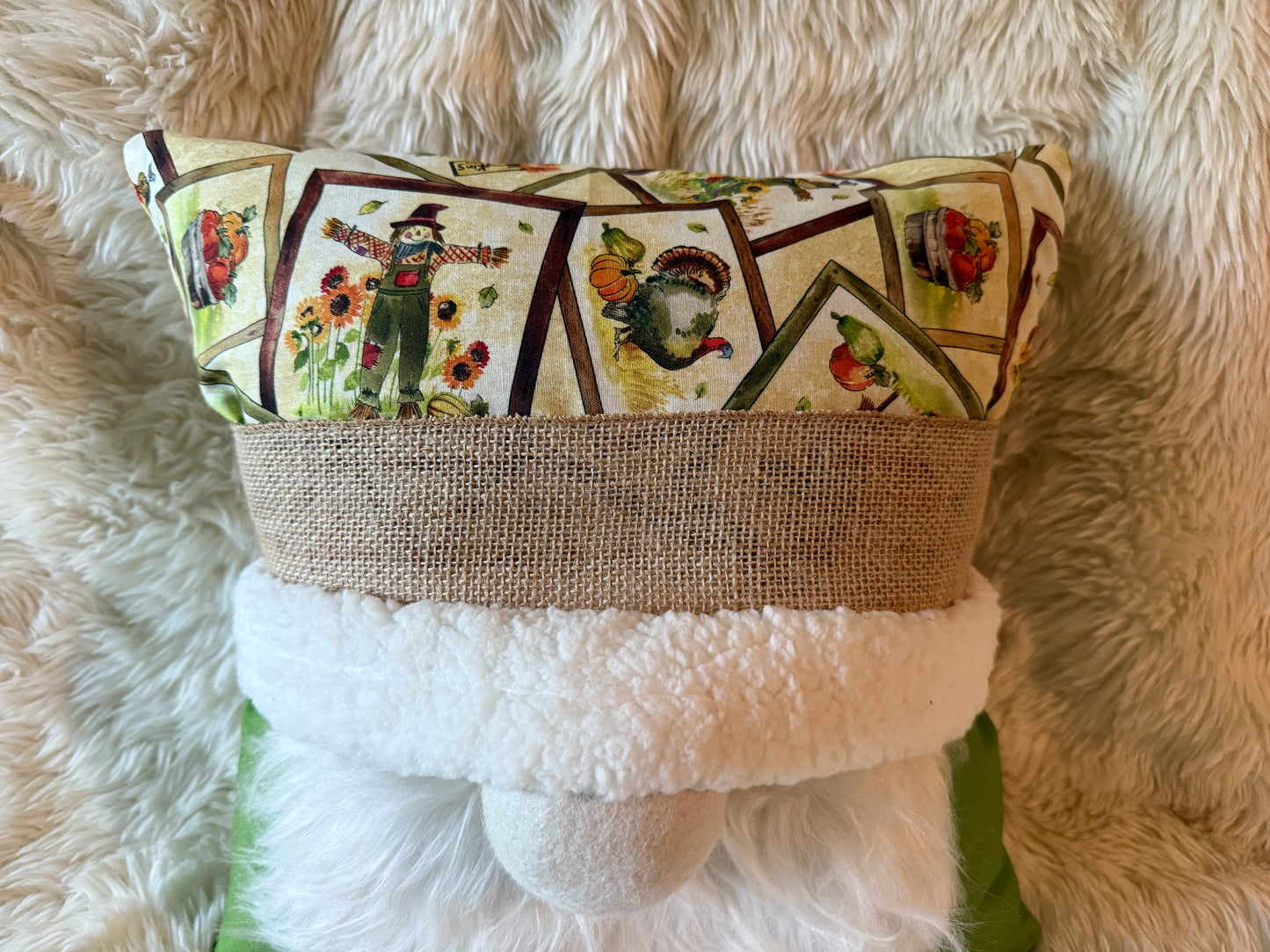 Harvest Scarecrow Fall Gnome Pillow