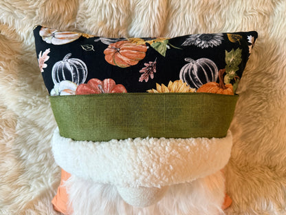 Black Pumpkin Fall Gnome Pillow