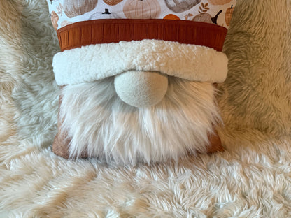 White Pumpkin Fall Gnome Pillow