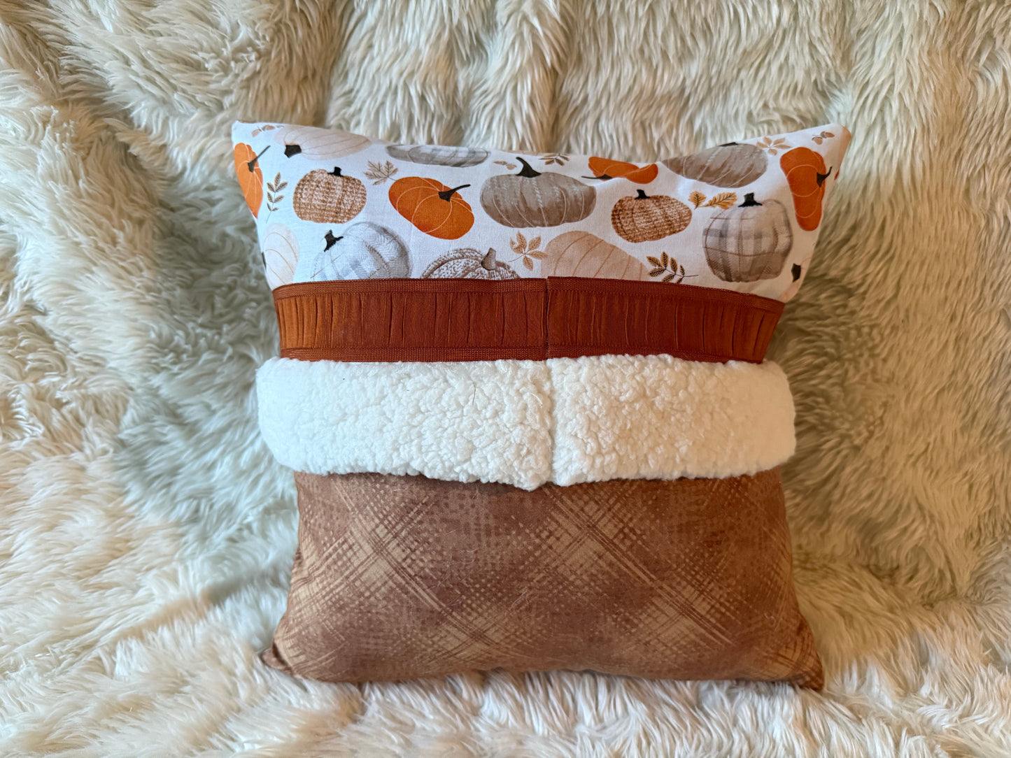 White Pumpkin Fall Gnome Pillow