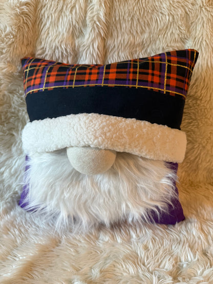 Plaid Halloween Gnome Pillow