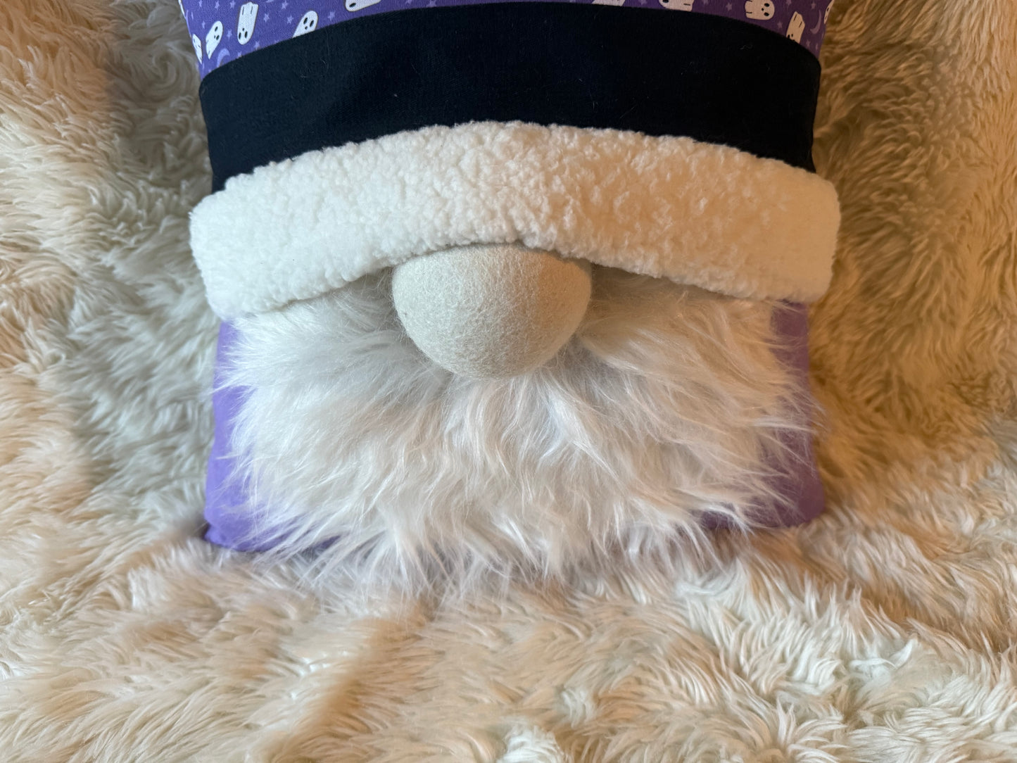 Purple Ghost Halloween Gnome Pillow