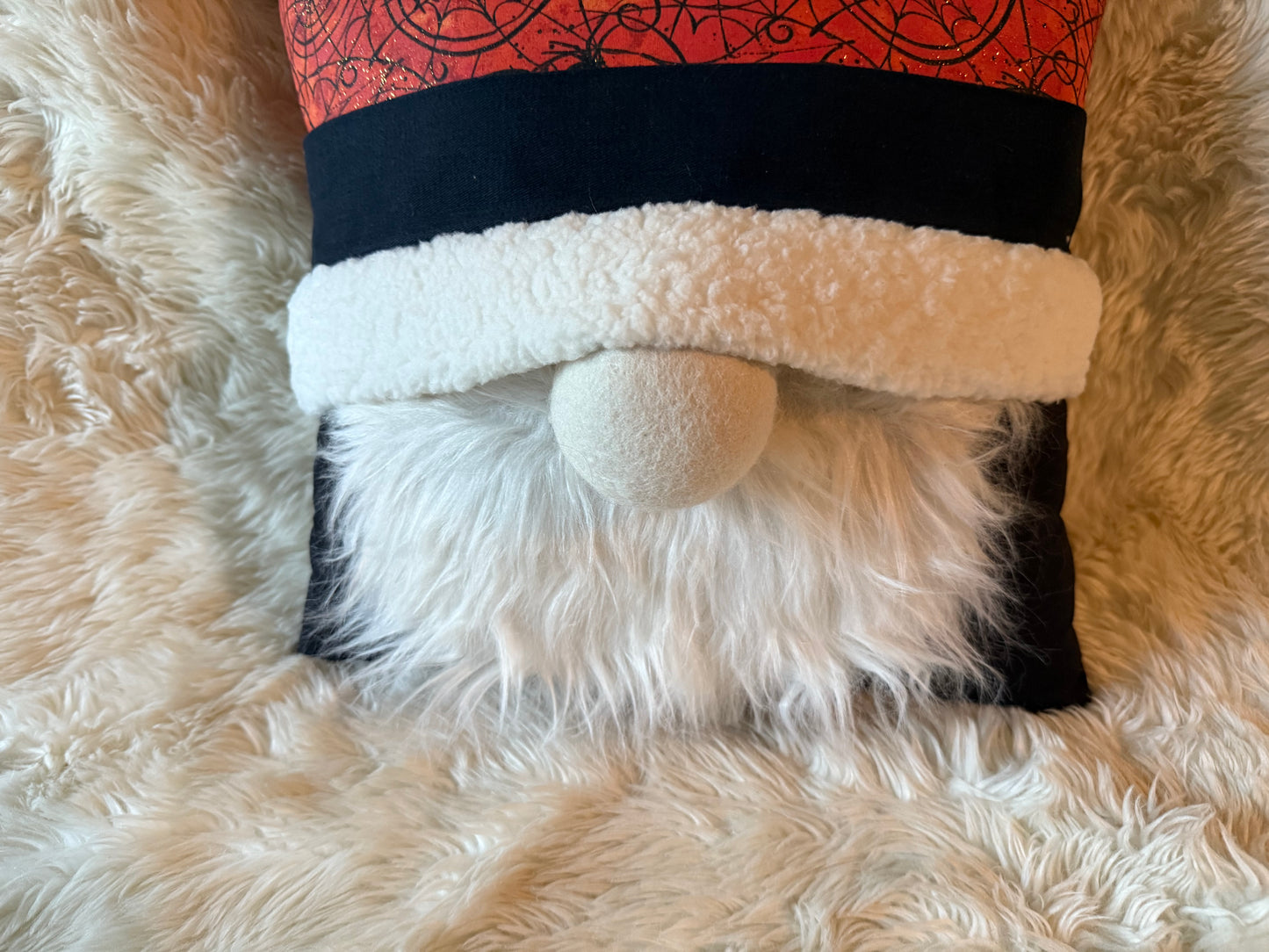 Orange Spider Web Halloween Gnome Pillow